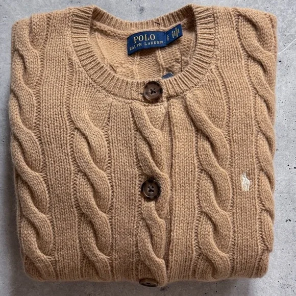 Polo Ralph Lauren Cable Knit Wool Cashmere Cardigan - Picture 8 of 9